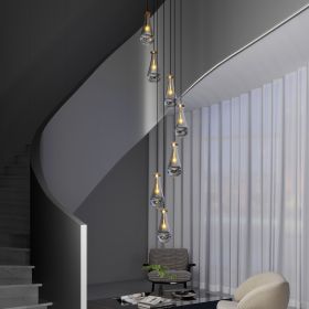 7 Light Dining Room Pendant Light, Large Chandelier Adjustable Hanging Line, Living Room Pendant Light, Foyer Chandelier, Stairwell Pendant Light
