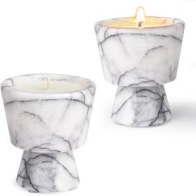 Scented Luxury Candle in Handmade Marble Container |1 Set | Soy Wax | Non-Toxic | Reusable Stone Jar | Story of Stone | Distinctive Gift. Natural