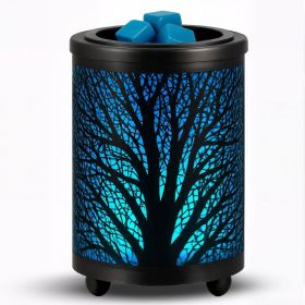 Electric Wax Melt Warmer PTC Heating Plate with 7 Colors LED Changing Light Wax Warmer Fragrance Warmer for Home Office Gifts & Decor(Black Fores