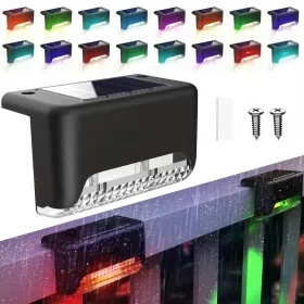 32/16 PCS Decorative Light Solar Energy Waterproof And Dustproof Light Source Sensing Suitable For Shopping Malls Guardrails Decks Stairs Gardens (Option: RGBlights16PCS)