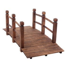 Arch Bridge Small Wooden Bridge Courtyard Outdoor Anticorrosive Wood Landscape Bridge Carbonization Color (Option: Black)